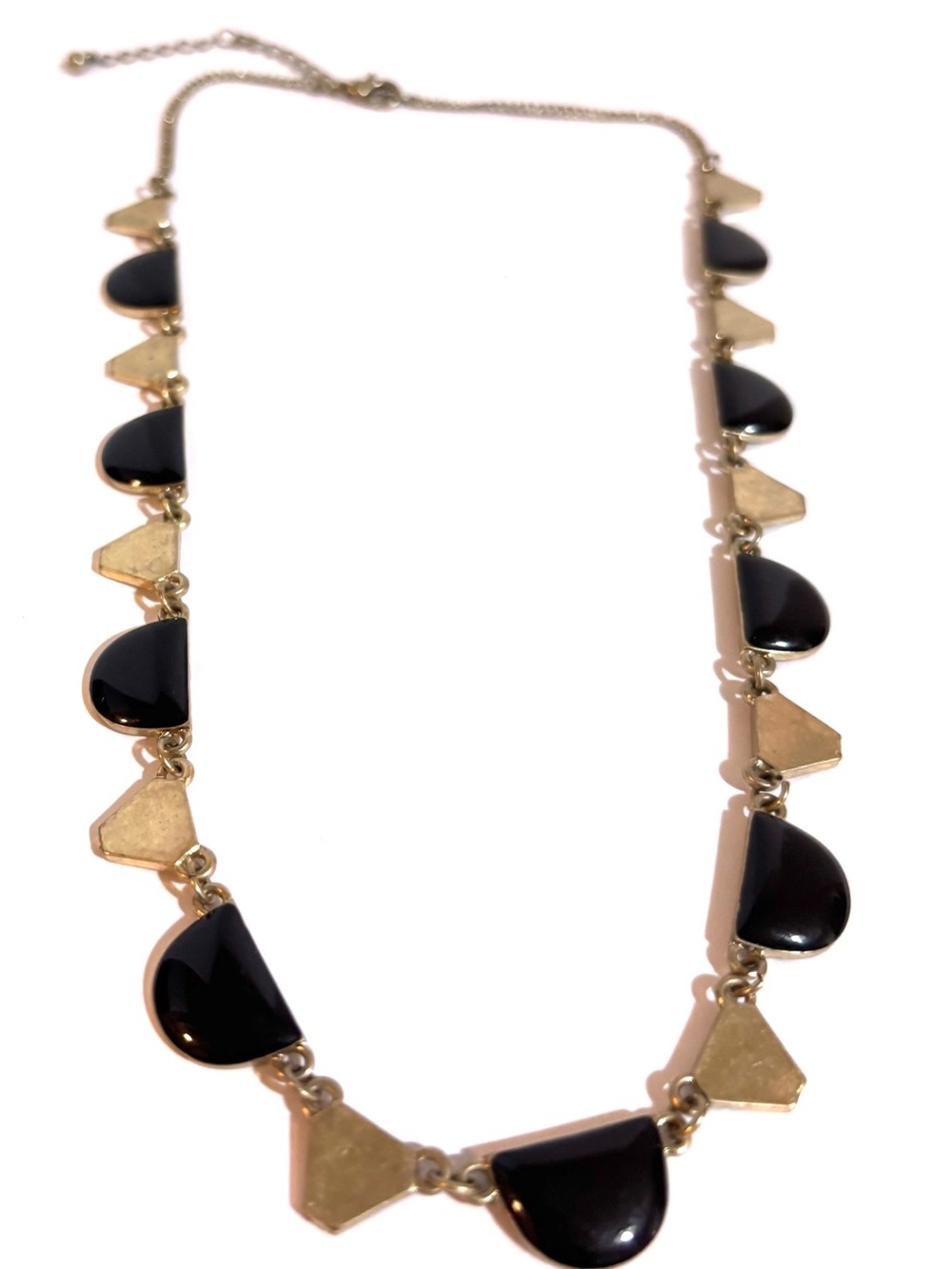 Gold Tone & Black Geometric Drop Necklace - Women Jewelry